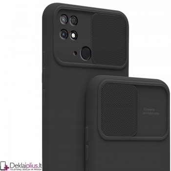 Švelnus guminis dėklas su kameros apsauga - juodas (Xiaomi Redmi 10C)